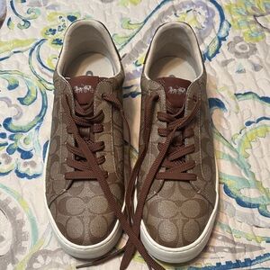 Coach Brown and Cream Sneakers size 11D G4949